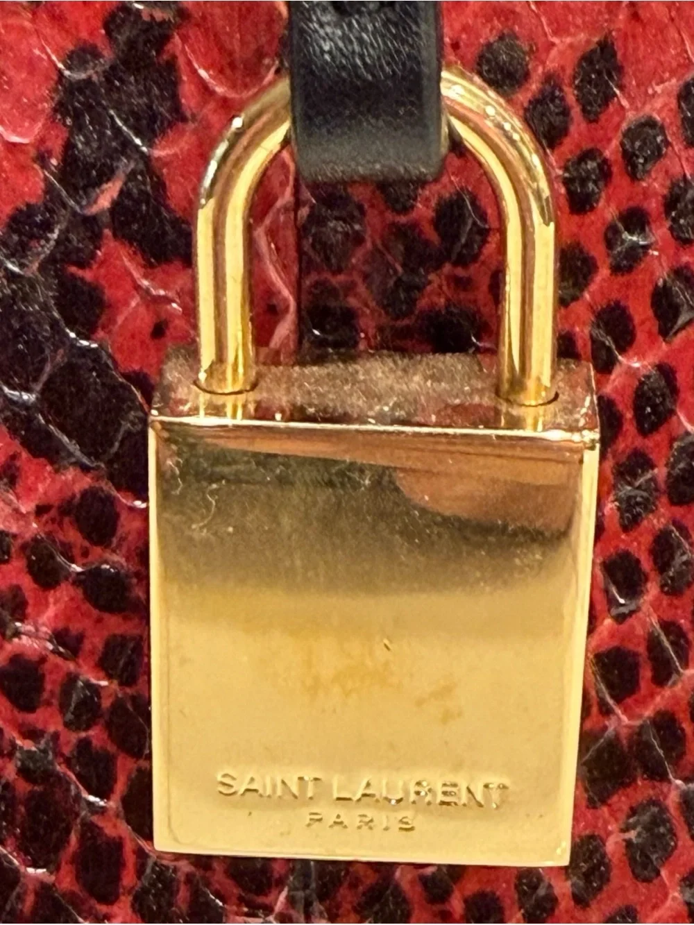 Saint Laurent YSL Sac Dejour Red Python Satchel 355153 LECJ1 - Picture 10 of 16